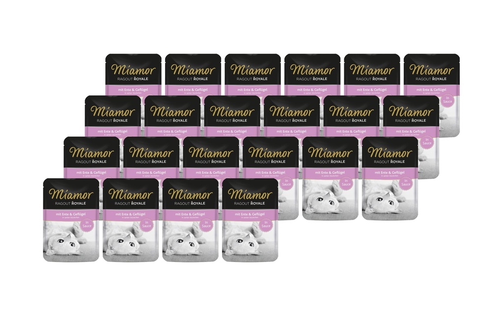 Miamor Alimentation humide Ragout Royale Sauce canard & volaille, 22 x 100 g