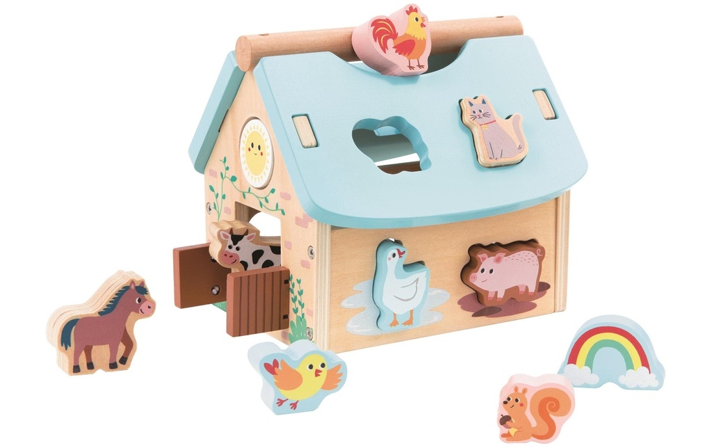 Spielba Holzspielwaren Triage du jeu Ferme avec des formes