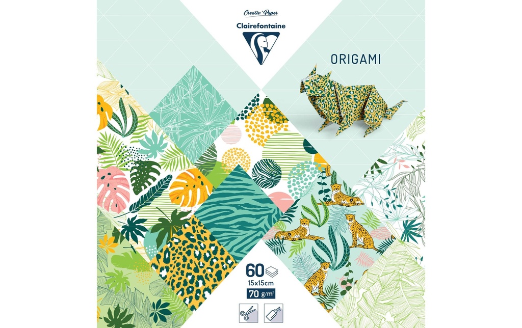 Clairefontaine Papier de bricolage Papier origami Exotique, 60 feuilles