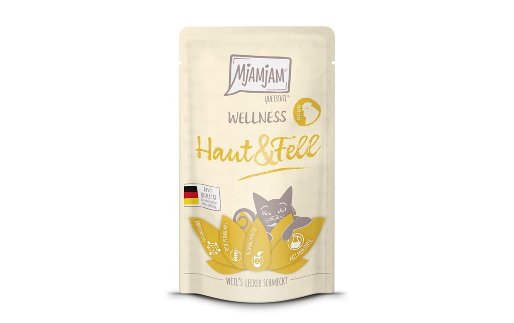 Mjamjam Alimentation humide Wellness Peau & Pelage Poulet, 125 g