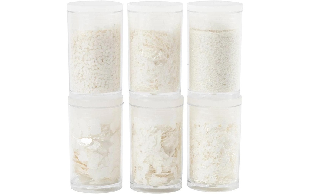 Creativ Company Jeux de paillettes Blanc, 6 x 5 g