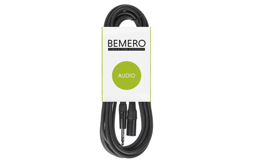 Bemero Câble XLR XLRm jack 6.3 symétrique 3 m, Noir