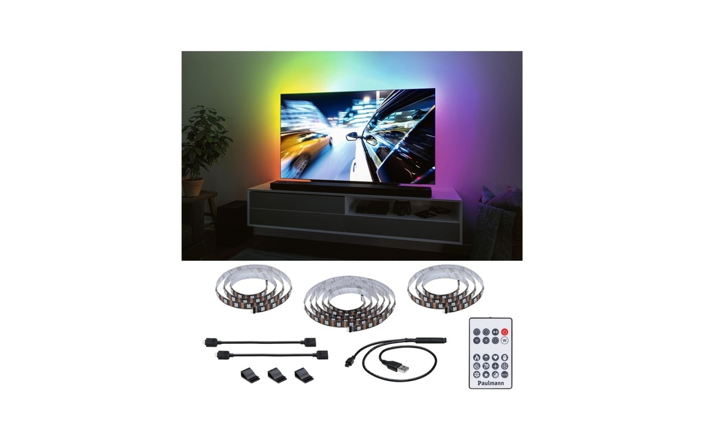 Paulmann EntertainLED USB Strip Éclairage TV RGB+, 75