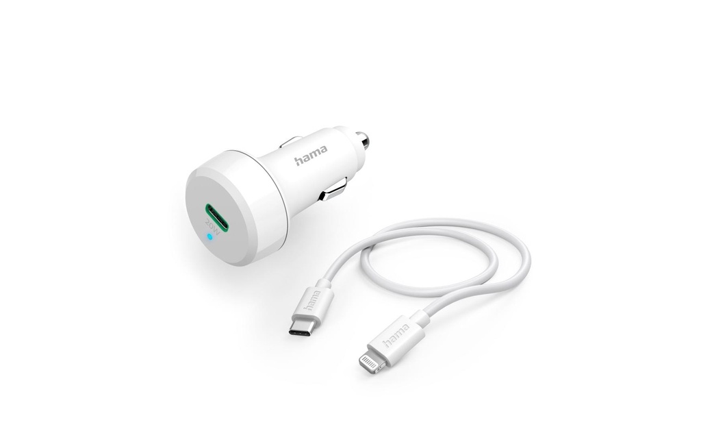 Hama Chargeur de voiture Car Charger Lightning 20 W Blanc