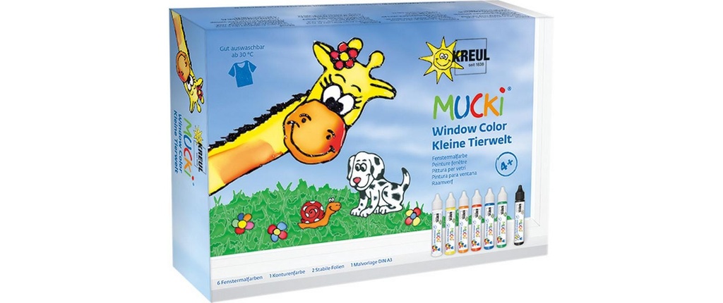 Kreul Peinture pour fenêtre Set Window Color Mucki 7 pièces de 29 ml chacune