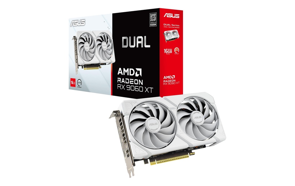 ASUS Carte graphique Double Radeon RX9060XT 16G Blanc