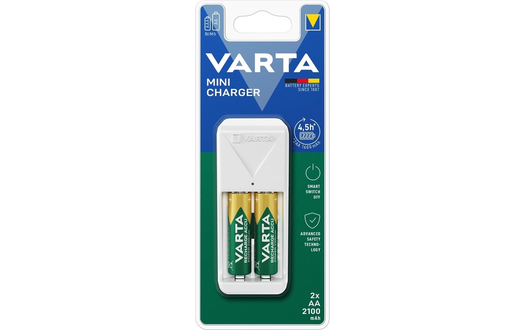 Varta Chargeur Mini Charger + 2x AA 1600 mAh