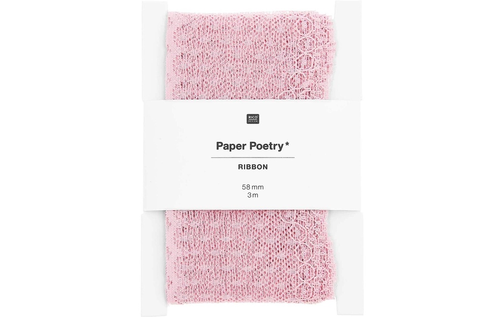 Rico Design Bande de dentelle Petits points 58 mm x 3 m, Rose