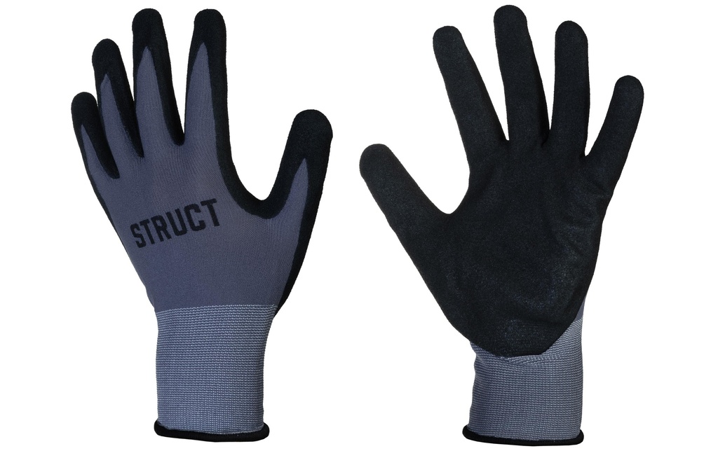 STRUCT Gant de travail Nylon, XL, Gris/Noir, 1 paire