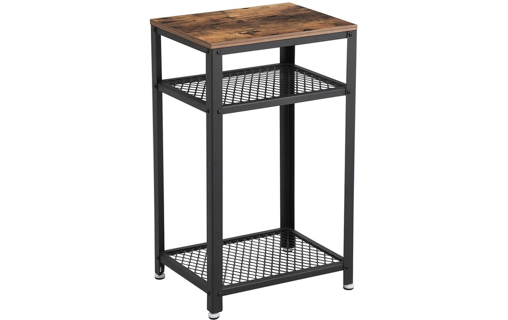 VASAGLE Table d'appoint 40 x 75 cm, Noir/Brun