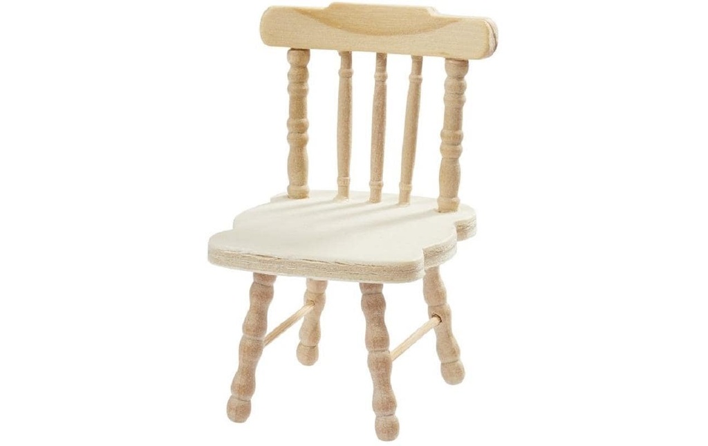HobbyFun Mini-meubles Chaise 4.5 x 5 x 7.5 cm, naturel