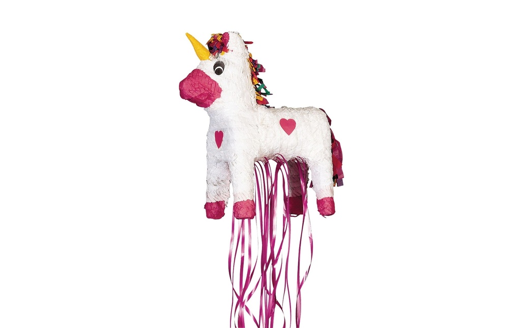 Amscan Piñata Licorne à tirer, Rose/Blanc