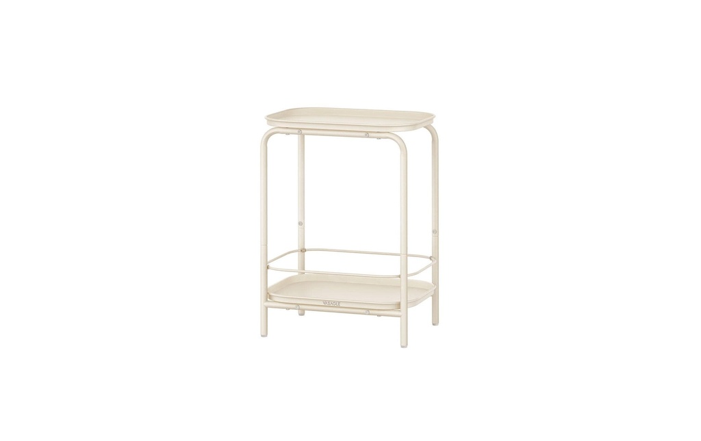 VASAGLE Table d'appoint 40 x 30 x 56 cm, blanc crème