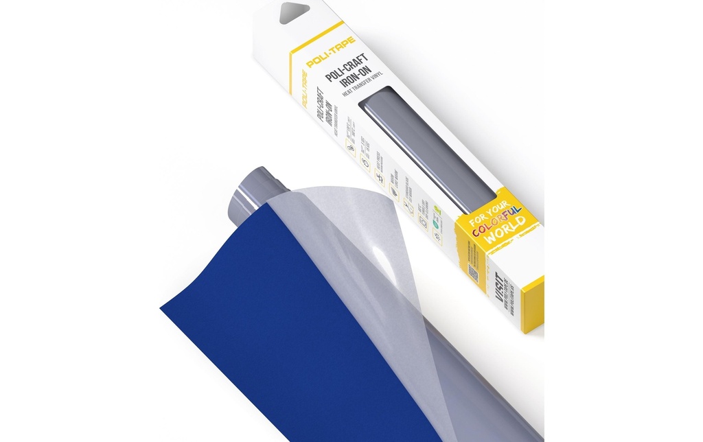 Poli-Tape Film thermocollant Tubitherm Flock, 30.5 x 61 cm, bleu mat