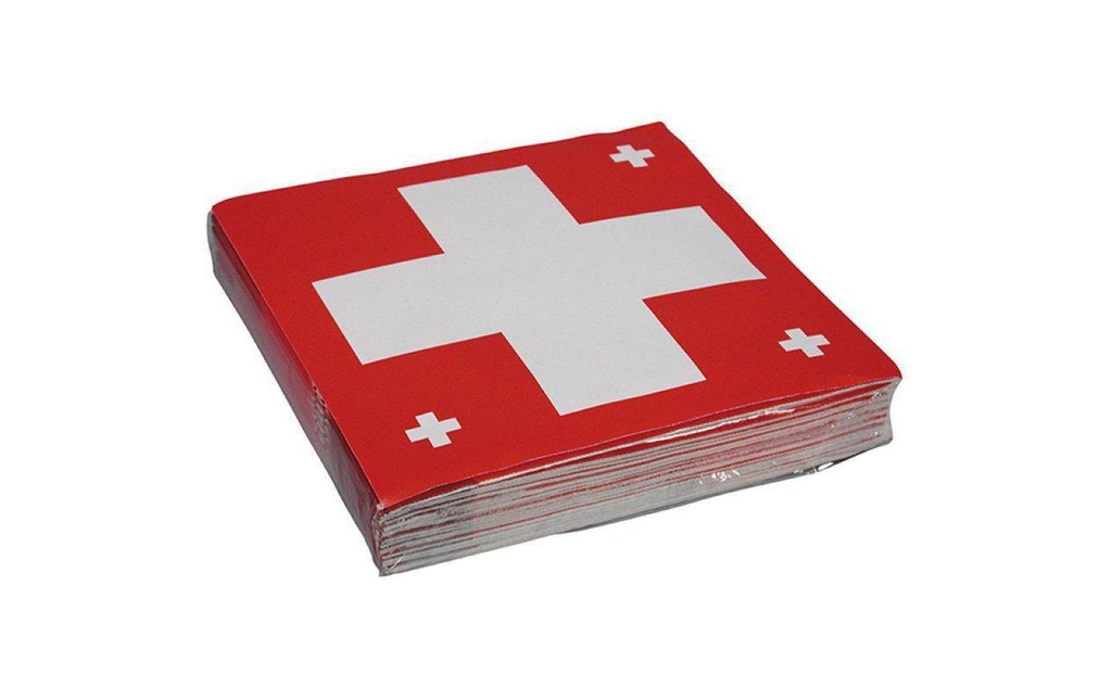 Haushaltsware Serviettes Croix suisse 33 cm x 33 cm, 20 Pièce/s