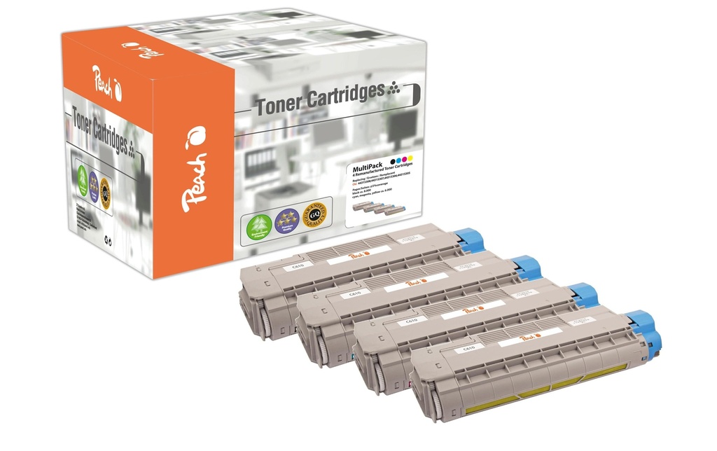 Peach Kits de toner OKI 4431530 BK, C, M, Y