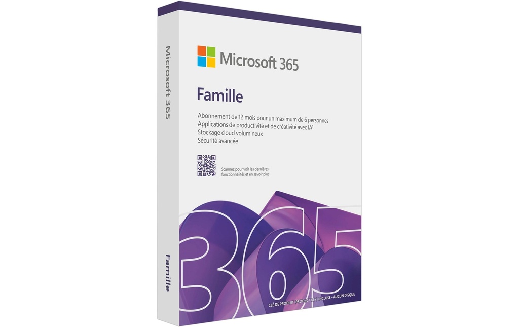 Microsoft 365 Family Boîte, 6 Utilisateurs, Français