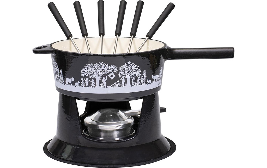 Kadastar Service à fondue au fromage Bénichon de montagne G22 10 Pièce/s, Noir