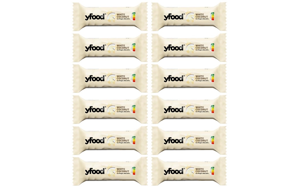 YFOOD Barre Noix de coco blanche 12 x 60 g