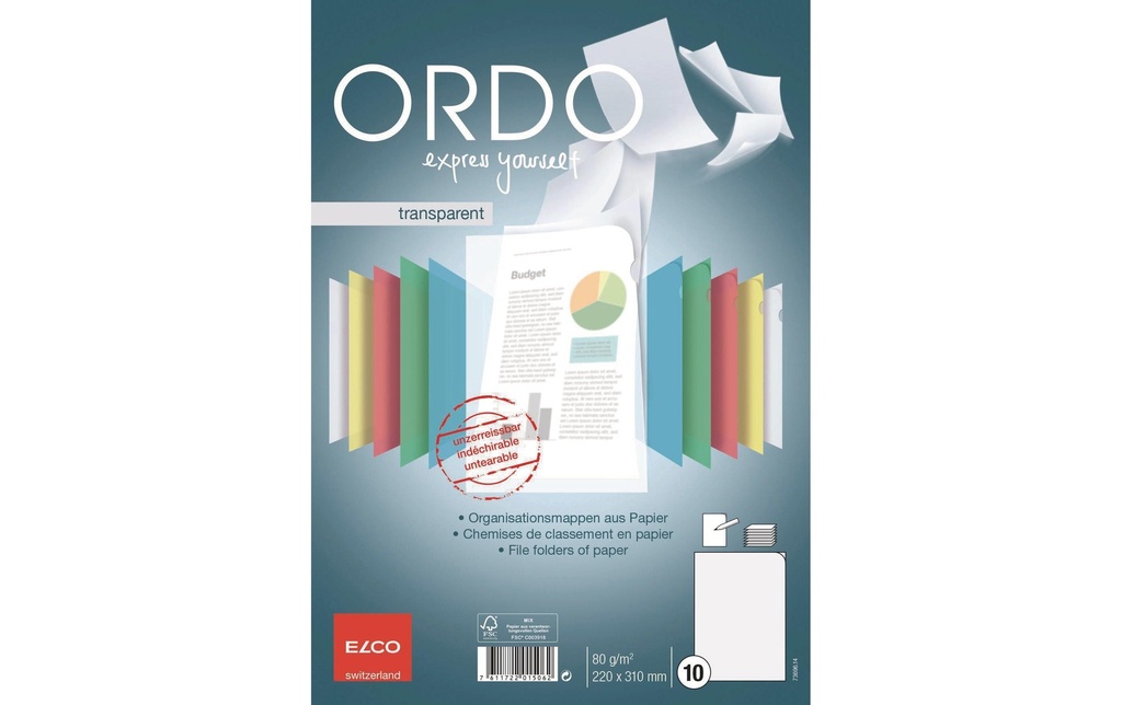 ELCO Ordo transp. sans impr. blanc (10 pces)