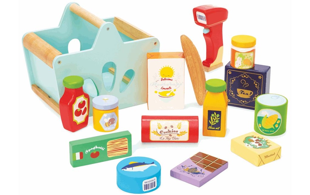 LE TOY VAN Aliments jouets Panier d'achat rempli & scanner