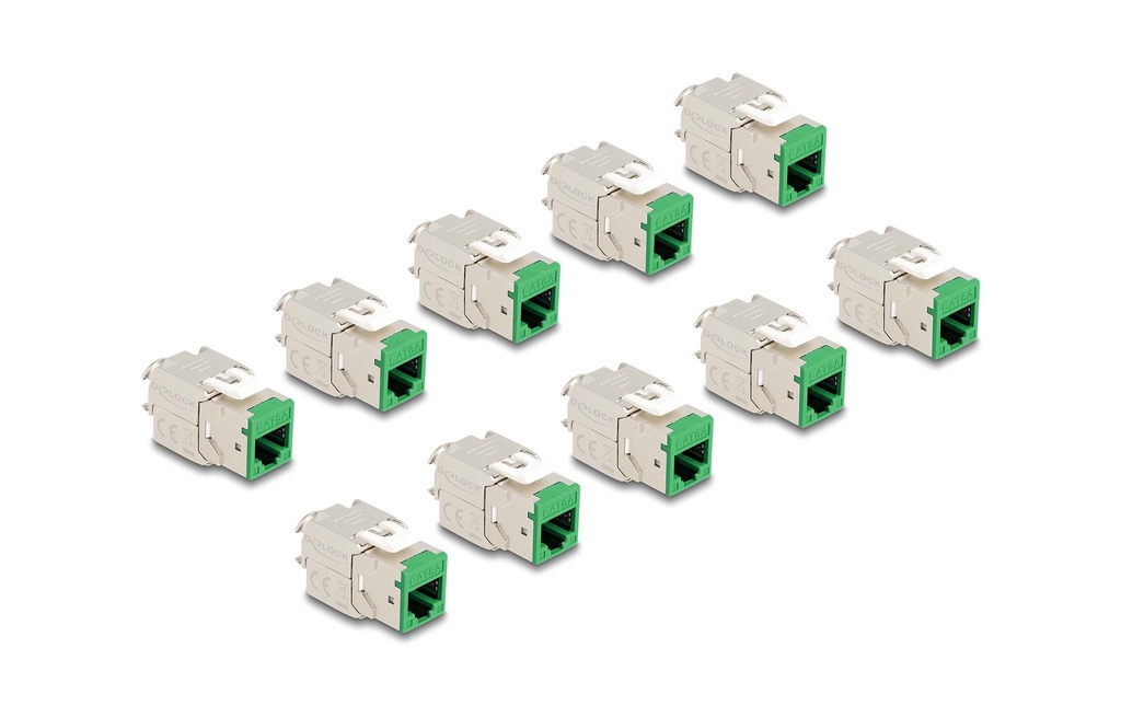 Delock Module Keystone RJ45 vers LSA Cat.6A Vert, 10 unités