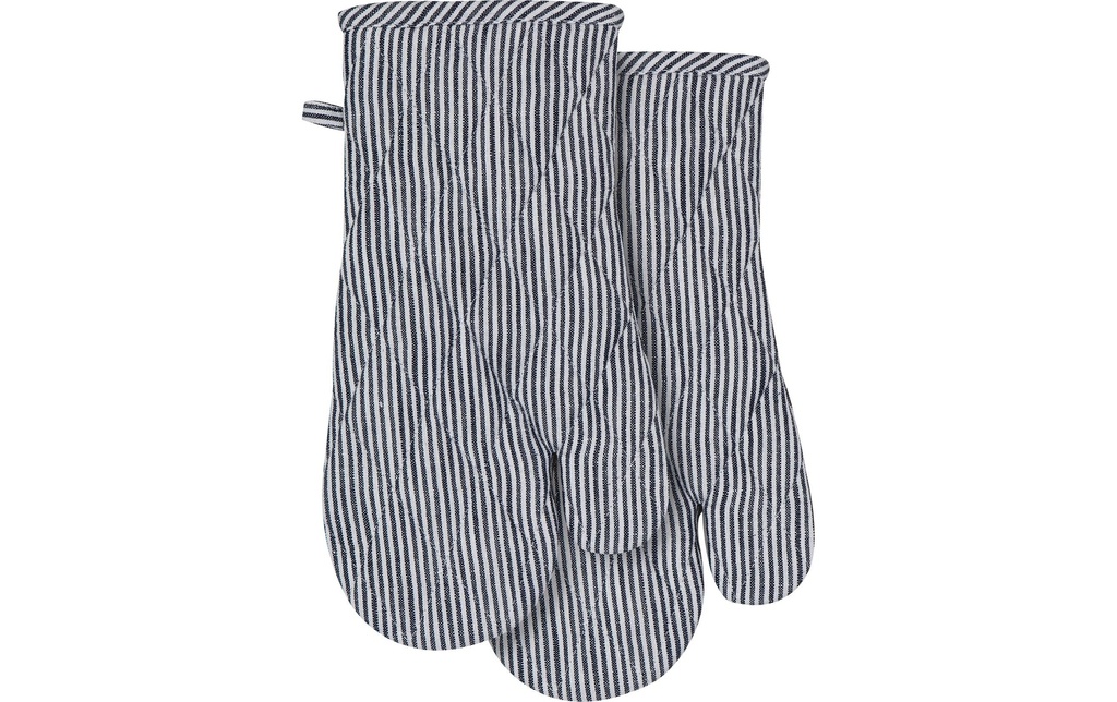 Ladelle Gant de four Lina Stripe 2 pièces, bleu/blanc