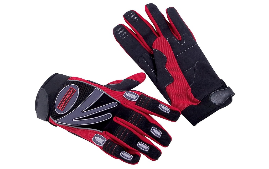 Kraftwerk Gant de protection XL, Gris/Rouge/Noir, 1 Pièce/s