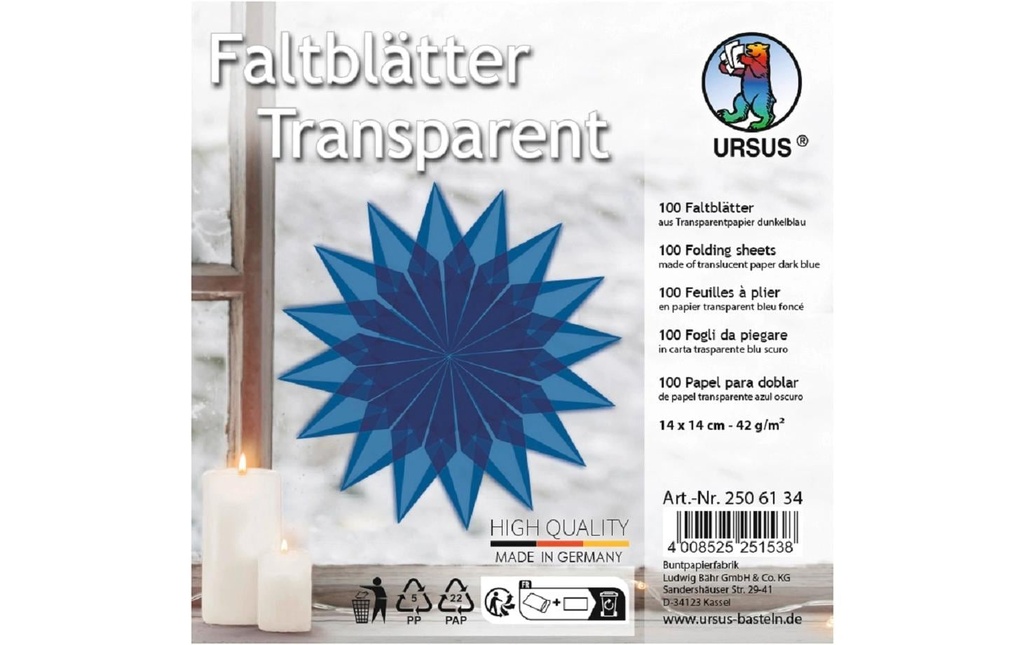 URSUS Feuilles origami Origami 14 x 14 cm, 42 g/m², 100 feuilles