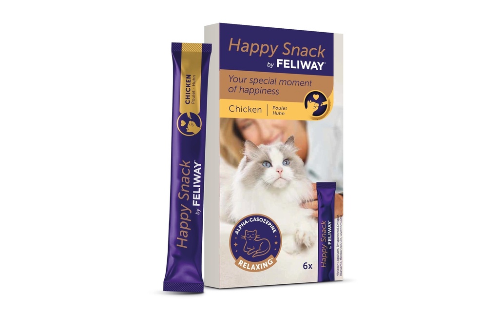 Feliway Collation pour chat Happy Snack au poulet, 6 x 15g