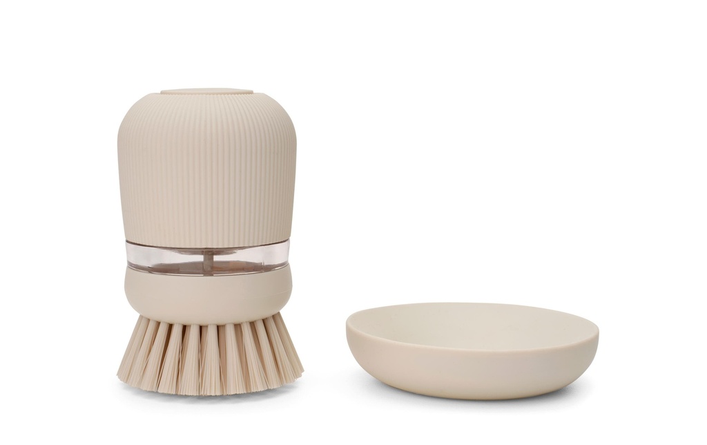 Brabantia Brosses à vaisselle avec distributeur de savon PerfectFit Beige