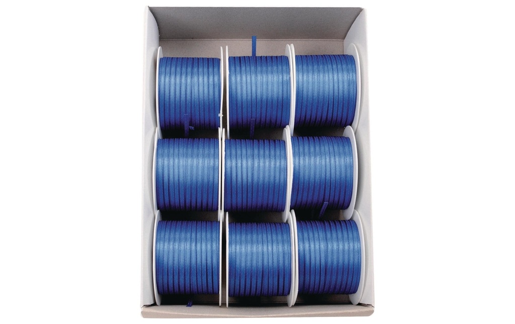 GOLDINA Ruban de satin Ruban double satin 3 mm x 10 m, bleu