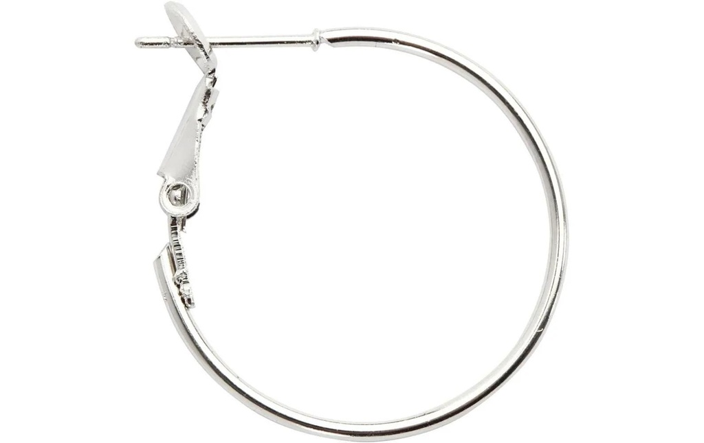 Creativ Company Boucle d’oreille Rond, argenté 25 mm, 8 pièces