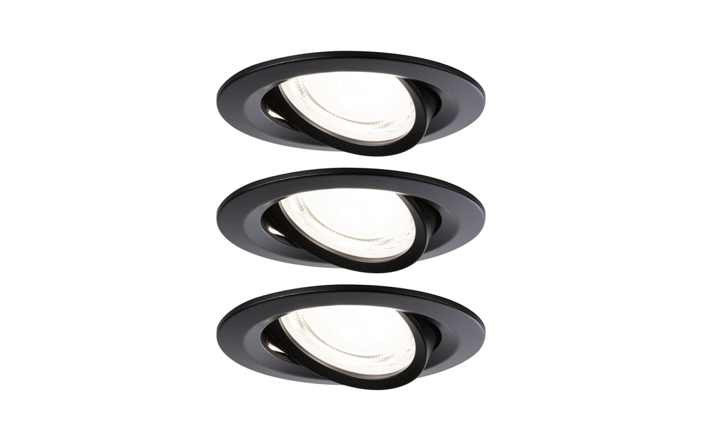 Paulmann Luminaire encastré LED Nova Plus 3-Set Noir