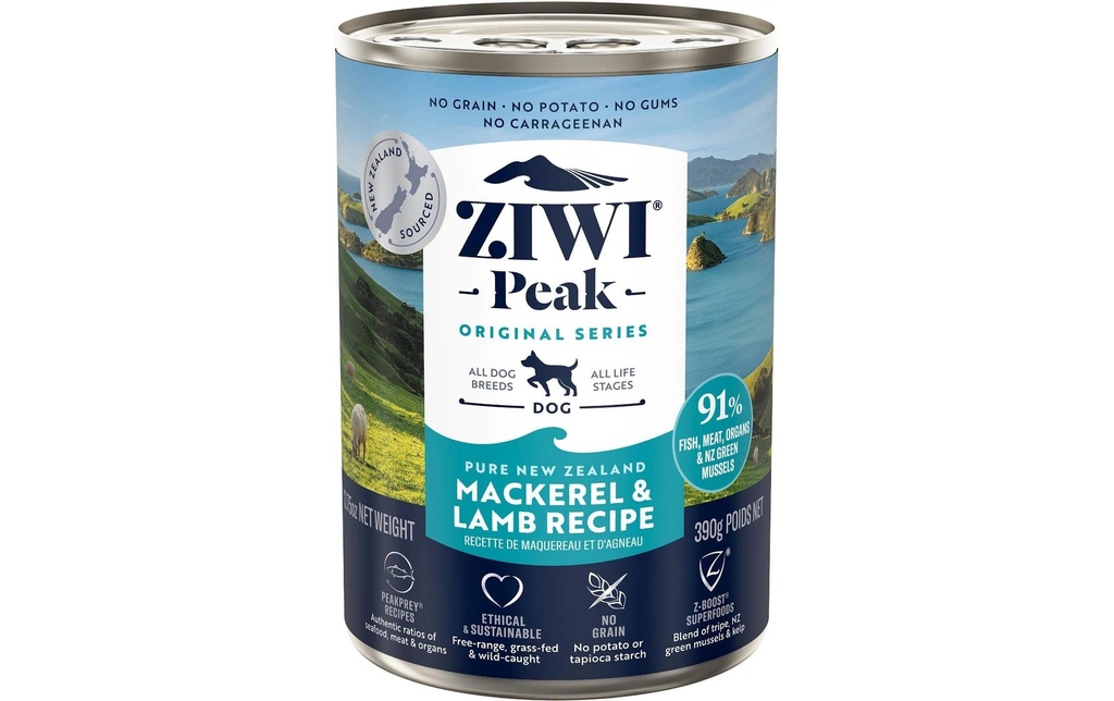 ZIWI Peak Alimentation humide Agneau de Mackerel 390 g
