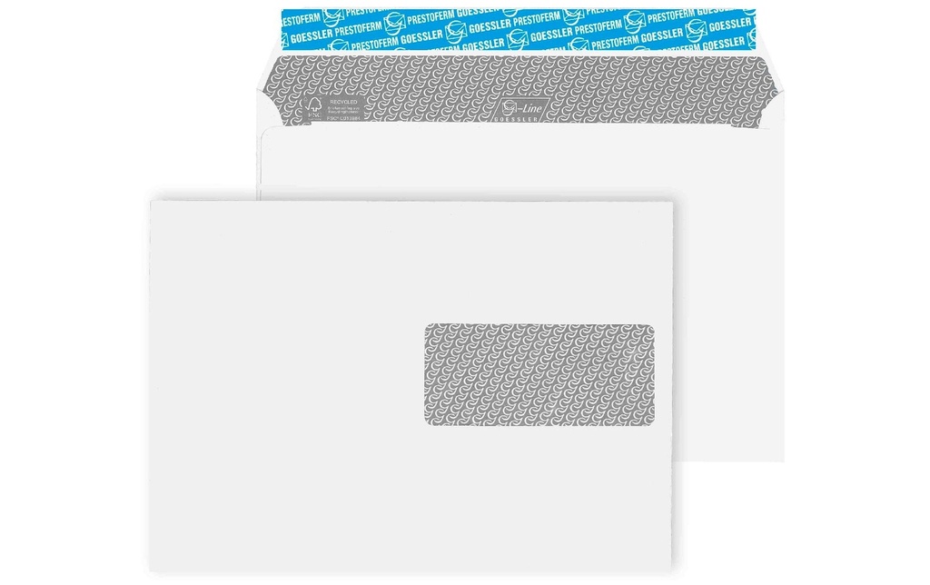 Goessler Enveloppe avec fenêtre G-Line Pure C5, Droite, 500 Pièce/s
