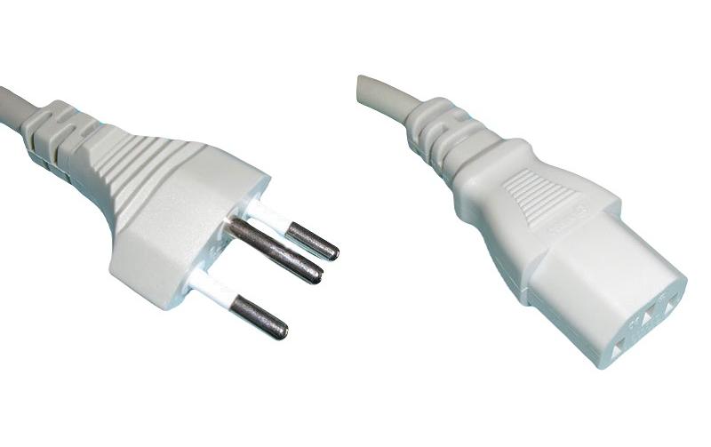 Diggelmann Câbles d’alimentation 10 m C13 - T12, Blanc