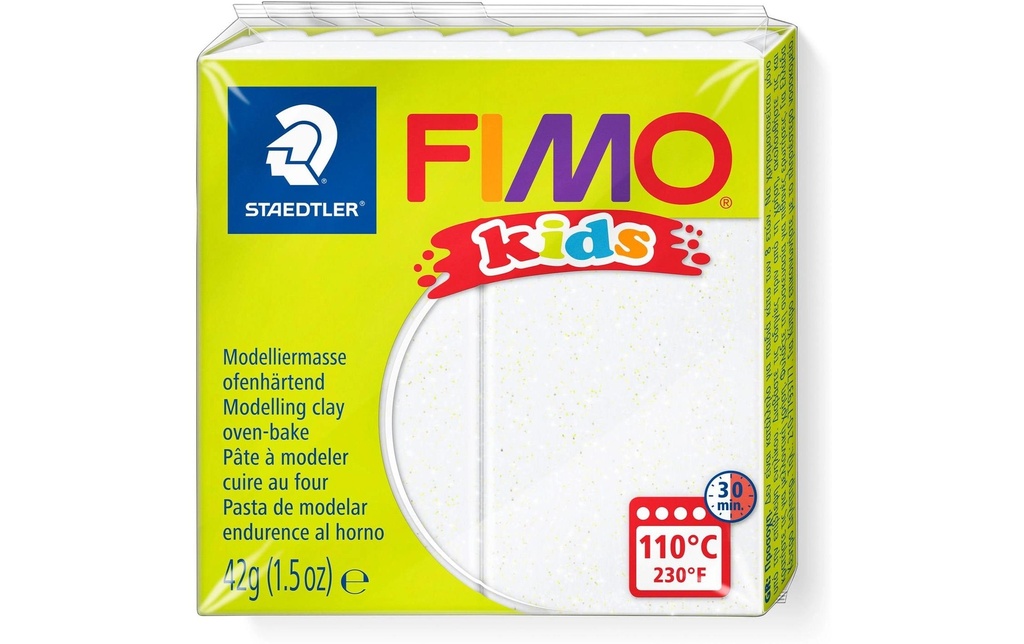 Fimo Matière à modeler Kids Blanc pailleté