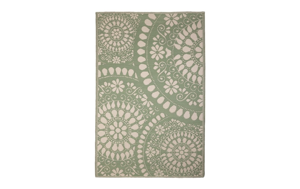 Esschert Design Tapis Outdoor 121 x 182 cm, Vert/Blanc