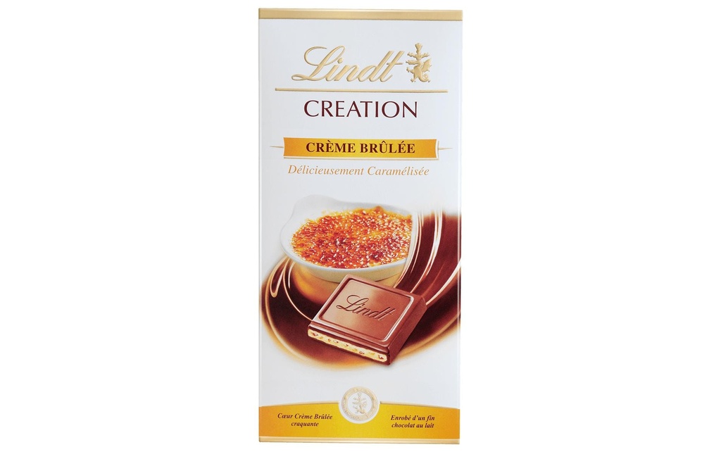 Lindt Tablette de chocolat Création Lait Crème Brûlée 150 g
