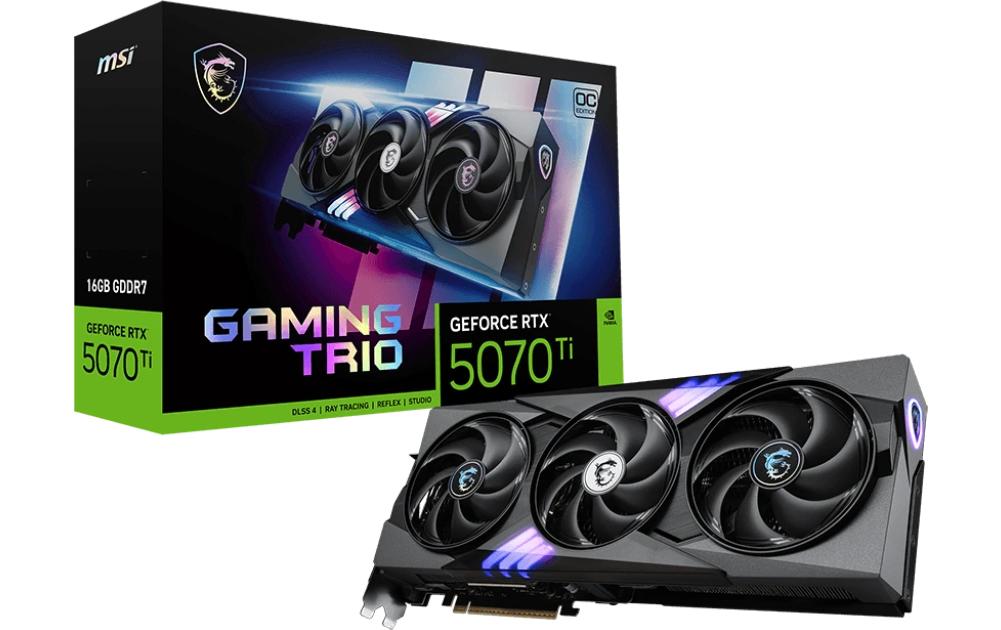 MSI Carte graphique GeForce RTX 5070 Ti GAMING TRIO OC PLUS 16 GB