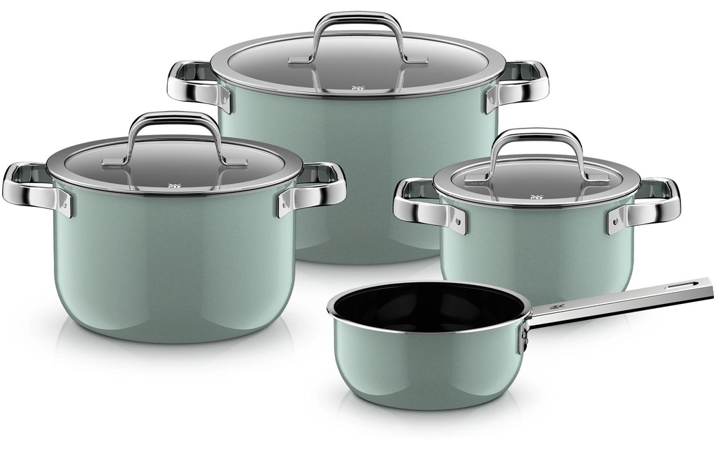 WMF Set de casseroles Fusiontec Mineral Pro, Acier inoxydable, Vert