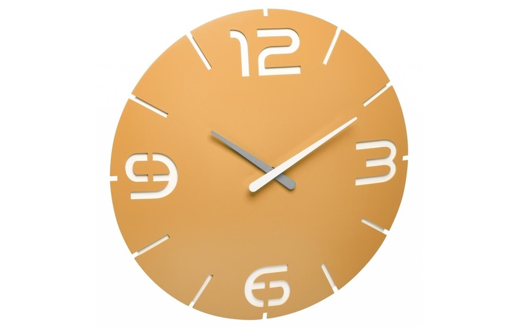 TFA Dostmann Horloge murale radio Contour Jaune soleil, Ø 35 cm