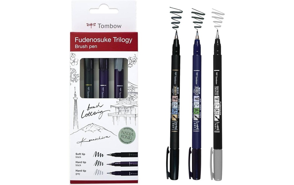 Tombow Fineliner FUDENOSUKE Triology Set 0.3 mm; 0.6 mm,