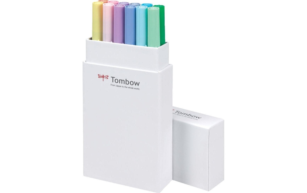 Tombow Feutres de coloriage ABT 12 pièces, teintes pastel