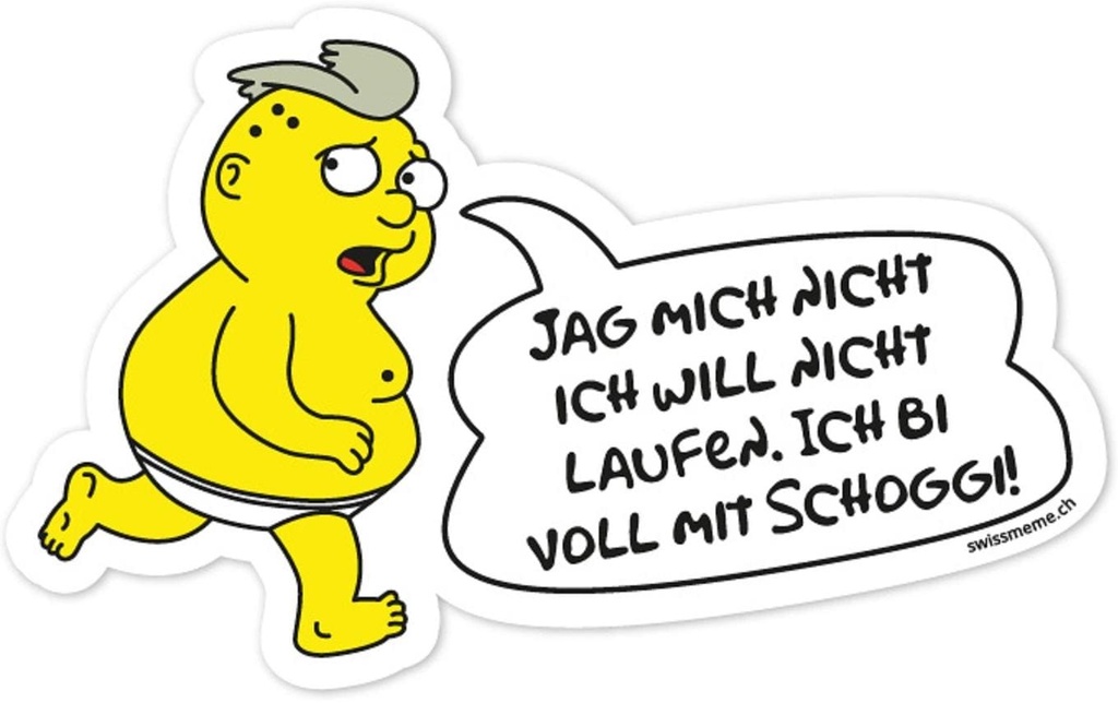 Swissmeme Articles de farces et attrapes Sticker: Schoggi, 10 x 6.5 cm