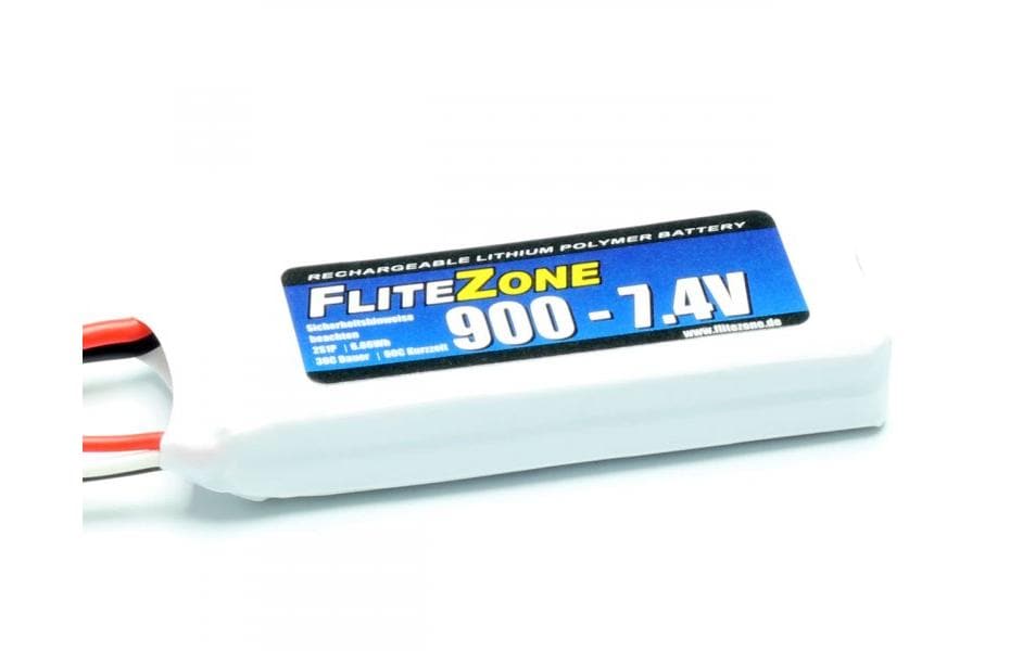 FliteZone Batterie RC LiPo 900 mAh 7,4 V 30C