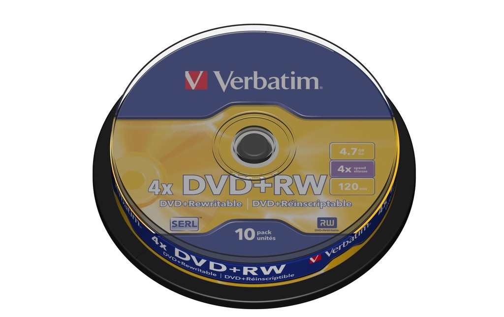Verbatim DVD+RW 4.7 GB, tour (10 Pièce/s)