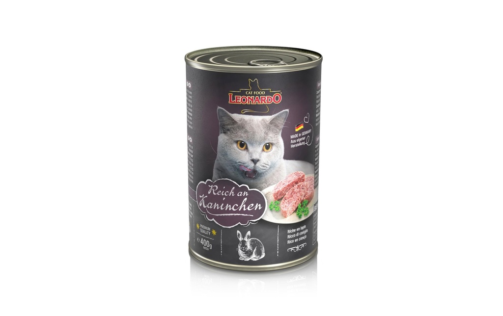 Leonardo Cat Food Alimentation humide Les lapins, 400 g