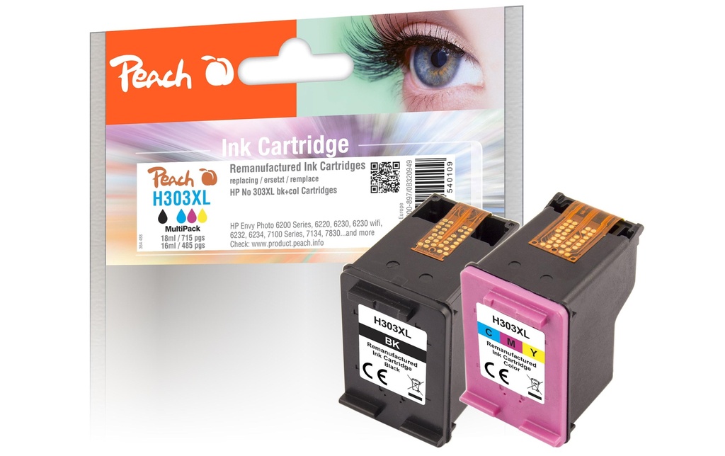 Peach Encre HP No. 303XL Multi-Pack noir/Cyan/Magenta/Yellow